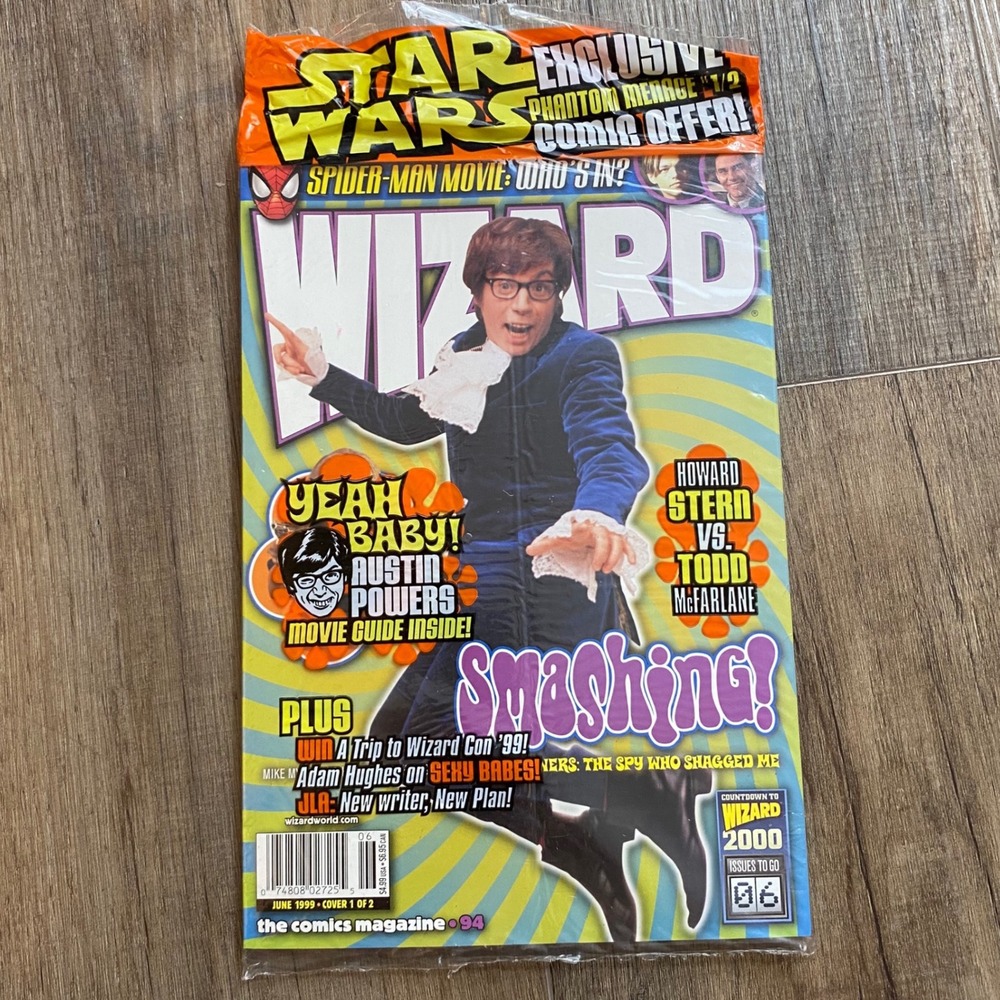 Wizard Magazine 94 June 1999 Austin Powers Sealed Star Wars Phantom Menace Offer
